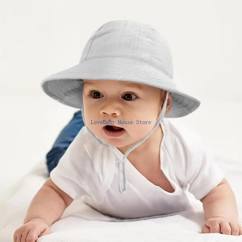 

BX0D Infant Fisherman Caps Soft & Breathable Cotton Bucket Hat for Baby 6-12 Months Sun Protections Basin Caps Headgear
