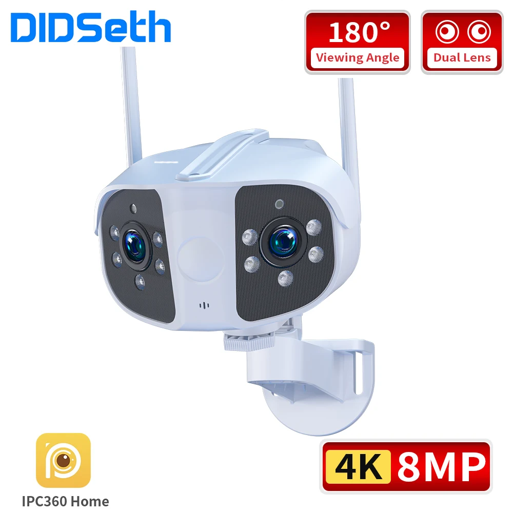 DIDSeth 4K 8MP PTZ Camera WIFI Dual Lens Panoramic Fixed Camera 180° Wide Viewing Angle Night Vision Security Outdoor IPC360home