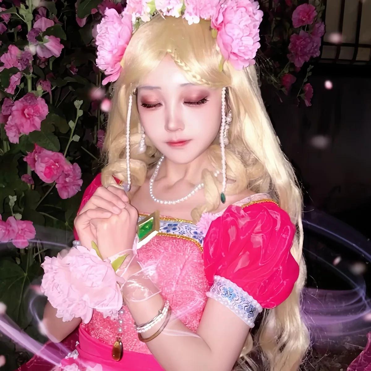 Perruque longue ondulée blonde platine pour enfants, version étudiante, style conte de fées inspiré de la princesse spirituelle de Yeloli