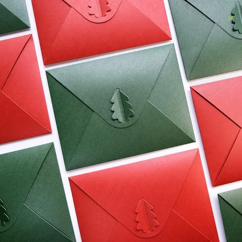 20Pieces 6x 4.9In Christmas Card Envelope Solid Color Envelope Office Stationary Dropship