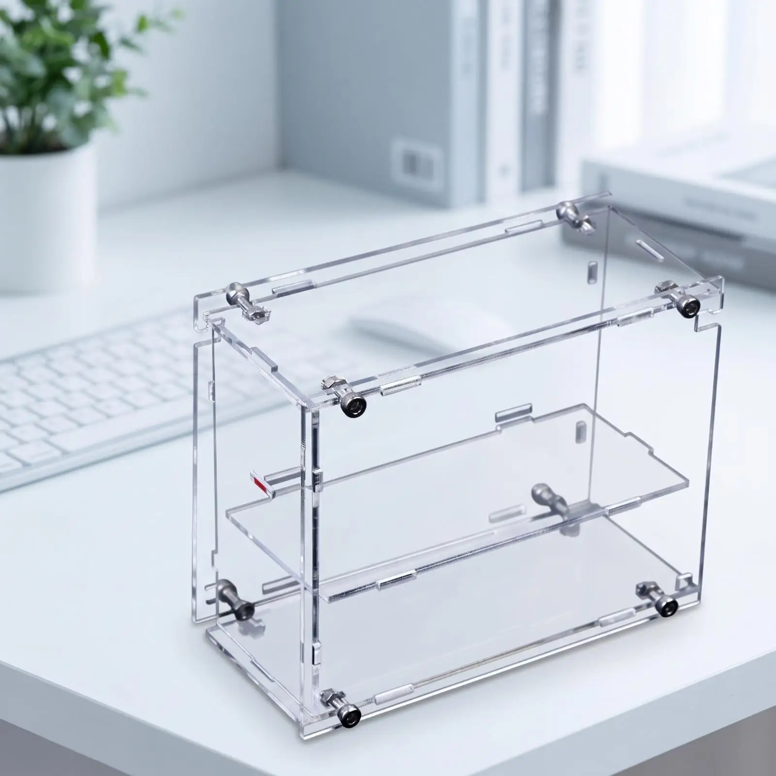 Diecast Car Display Case Acrylic Two Level Showcase Box for 1 64 Scale Vehicle Collection 4