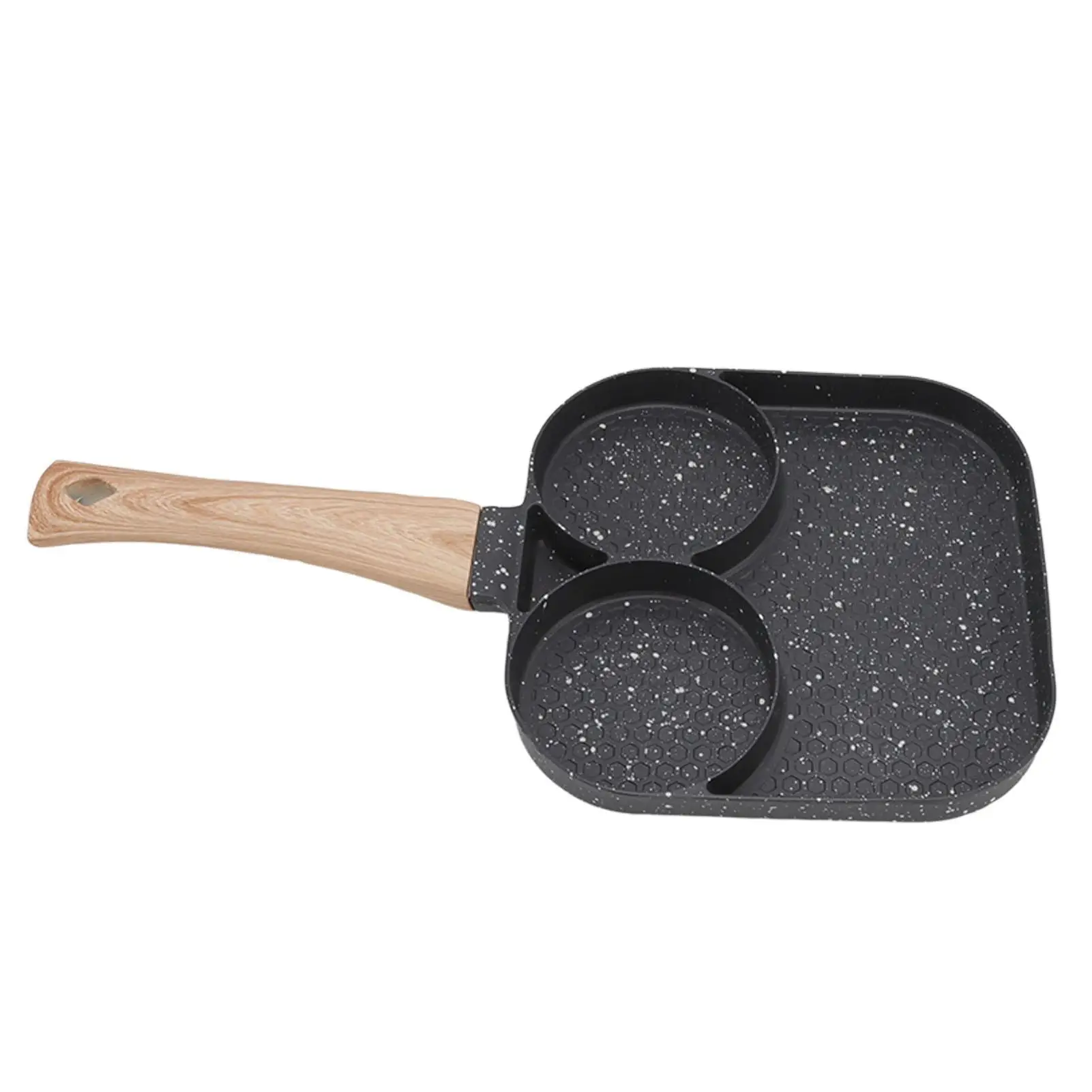 3 in 1 Heat Resistant Divided Breakfast Frying Pan for gas Stove and Induction Cooker