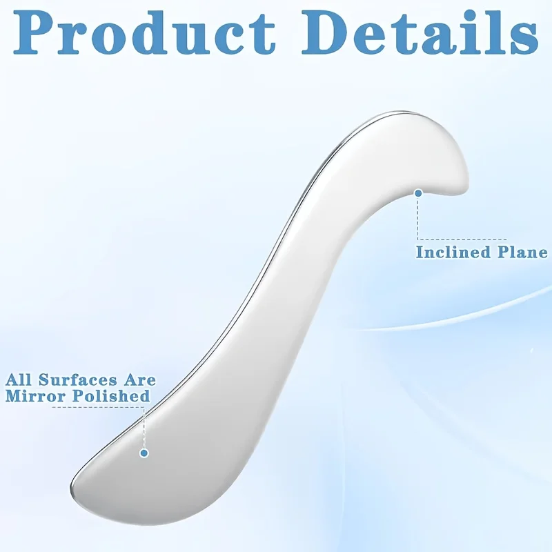 Stainless Steel S-Shaped Gua Sha Board,Suitable for Facial Lifting And, Leg Massage, Neck Scraping Muscle Relaxation Tool
