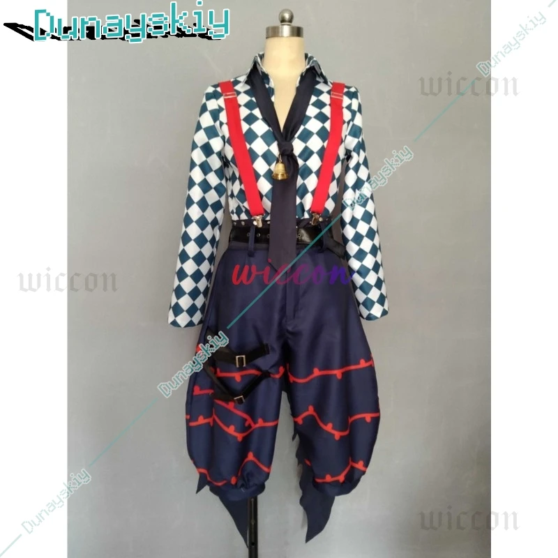 لعبة الشيطان بتلر لاتو باكا أزياء تنكرية لاتو زي مع جرس 1 متر شعر مستعار للهالوين كرنفال لعب الأدوار للرجال والنساء