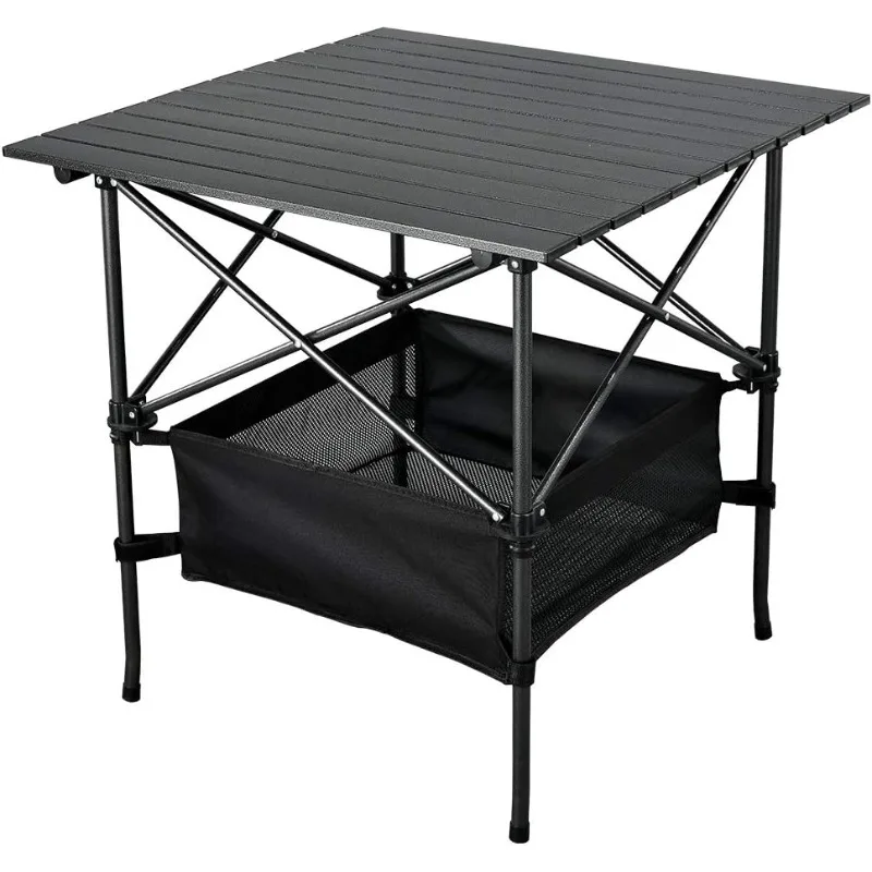 

Square Folding Portable Picnic Camping Table, Aluminum Roll-up Table with Easy Carrying Bag for Indoor,Outdoor,Camping,