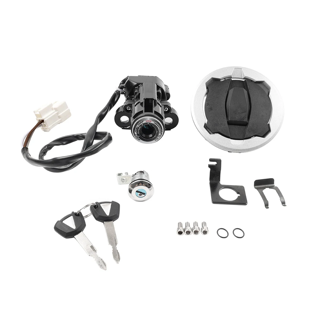 Motorcycle Ignition Switch Lock Fuel Gas Cap Key Set For Kawasaki Ninja 400 Z400 2018-2023