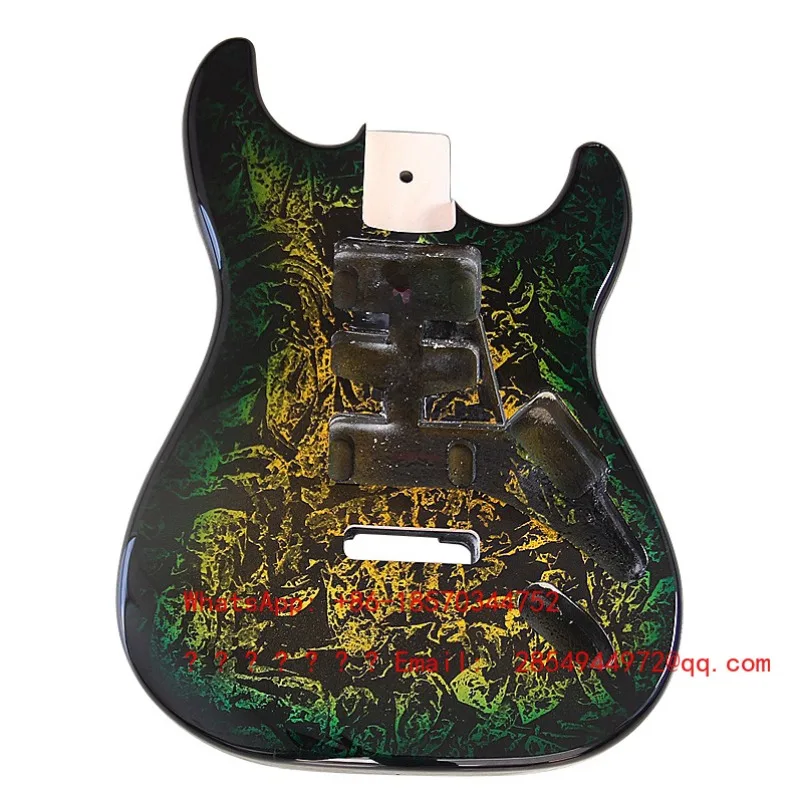 corps-de-guitare-electrique-a-changement-de-couleur-progressif-vert-et-jaune-accessoires-de-modification-diy-pour-instrument-de-musique