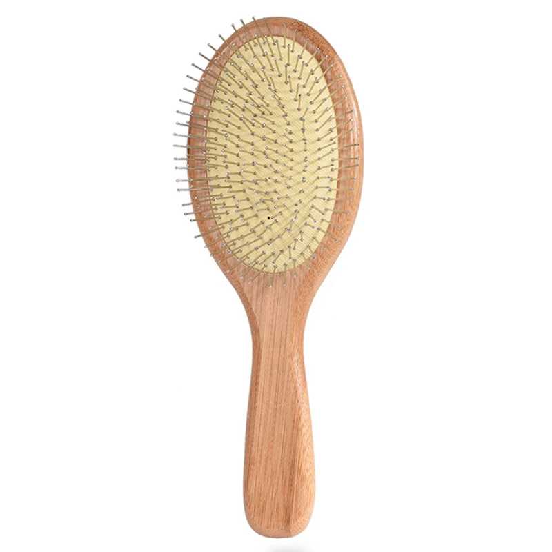 

Wooden Steel Needle Hair Brush Pin Hairbrush Scalp Massage Improve Hair Health Wood Paddle Detangling Comb-1