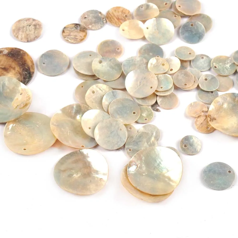 Unfinished Natural Round Shells Pendant DIY Scrapbooking Crafts Supplies Seashells Handmade Accessories Home Decor c3296