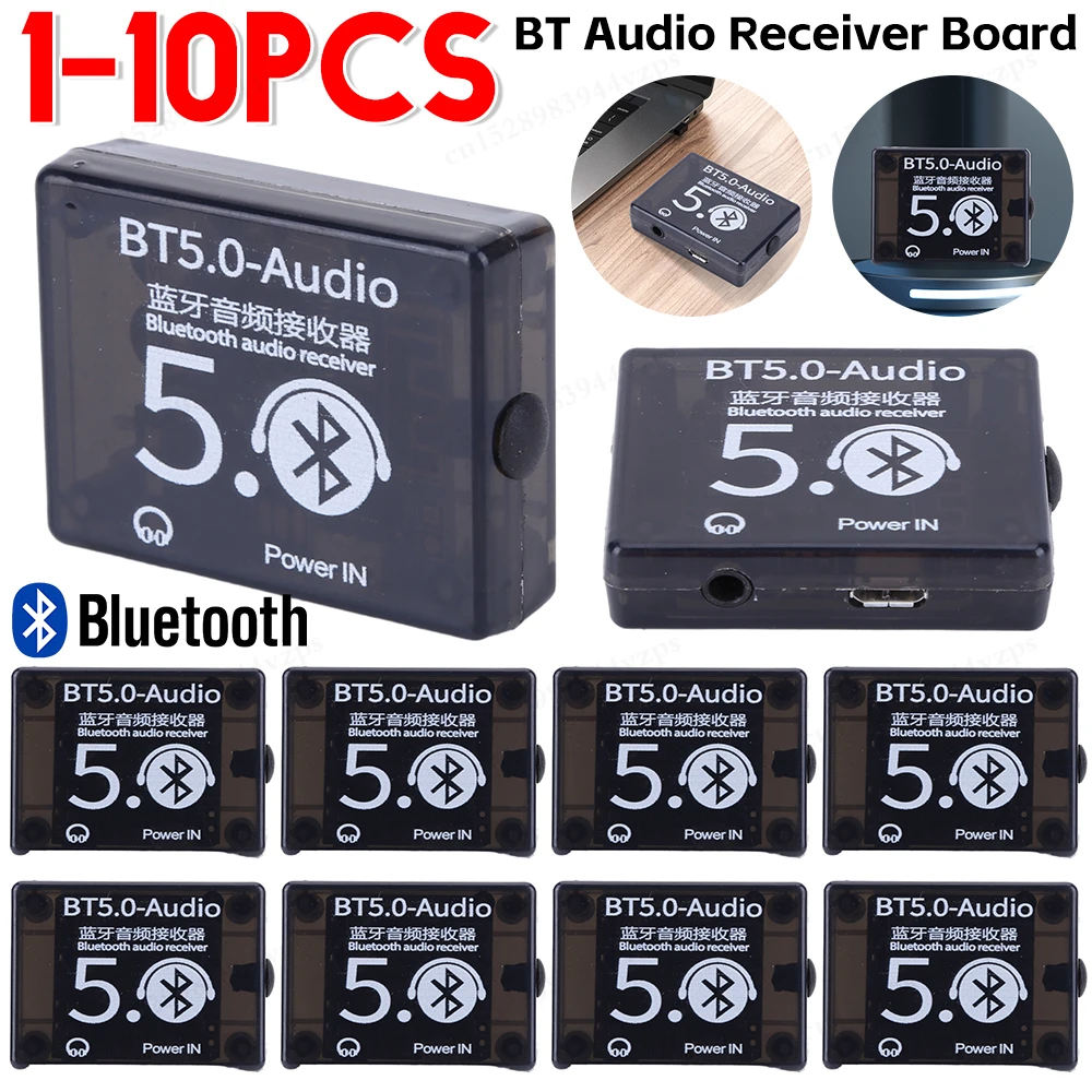 10-1 pces placa receptora de áudio bt 3.7-5v bluetooth-compatível5.0 mp3 placa decodificadora sem perdas com módulo receptor de áudio de habitação