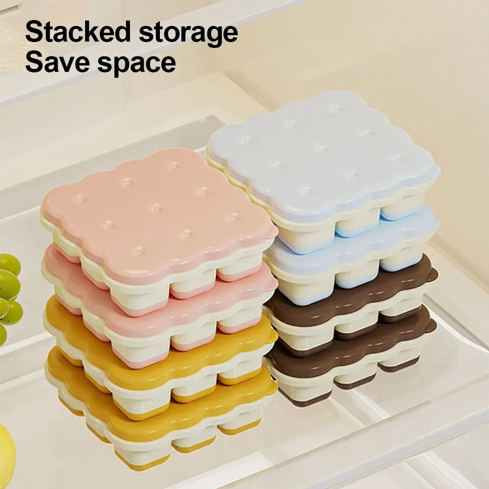Cartoon 9 Compartments Ice Cube Tray Food Grade Press Type Ice Trays Cookie Easy to Release Ice Molds for the Freezer