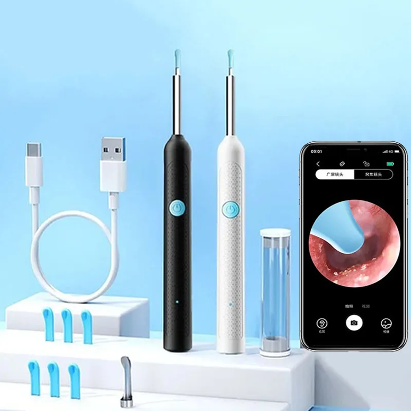 

Беспроводная умная визуальная силиконовая ложка для ушей, эндоскоп, камера для ушей, отоскоп, безопасный очиститель ушей для детей и взрослых, удаление серы в ушах