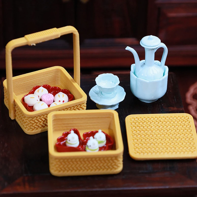 

Miniature Food Display for Dollhouse, Simulated Grocery Boxes and Pastry Models, Home Decor Toys and Dollhouse Accents
