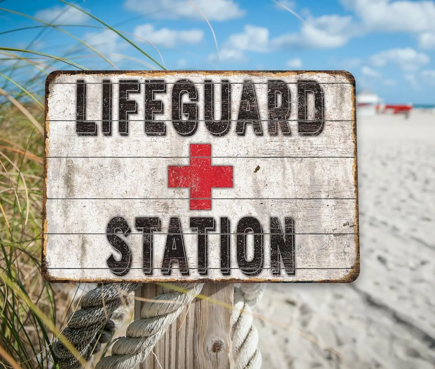 Lifeguard Station Logo Pool Decor Sauna SPA Hottub Wall Art Backyard Logo Interesting wall decor Tin logo Poster plaque 30.48 x