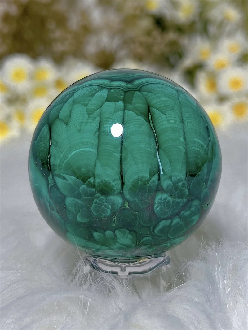 Natura Crystal Malachite SPhere With Rain Bow Free Form  Carving Reiki Healing Stone Home Decoration Exquisite Gift