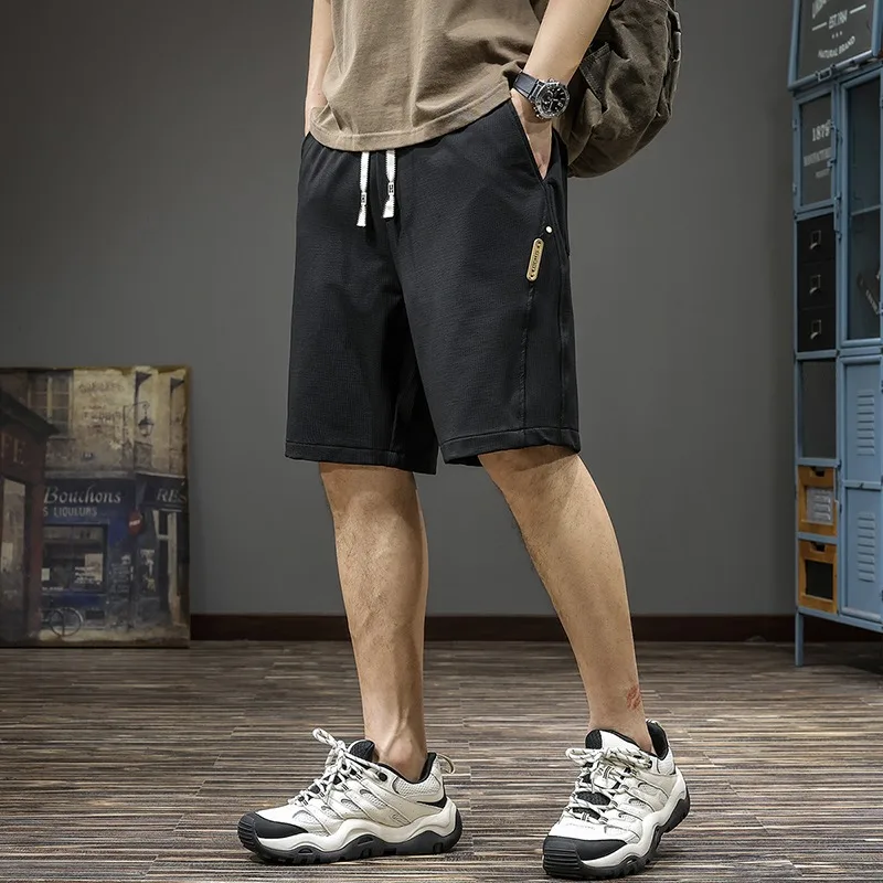 

Summer all new ice silk shorts men's loose large size casual quarter pants breathable cool sports straight leg pants