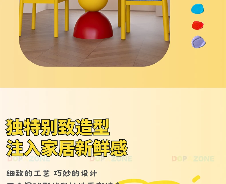 Table à manger créative table à manger et chaises couleur style Memphis