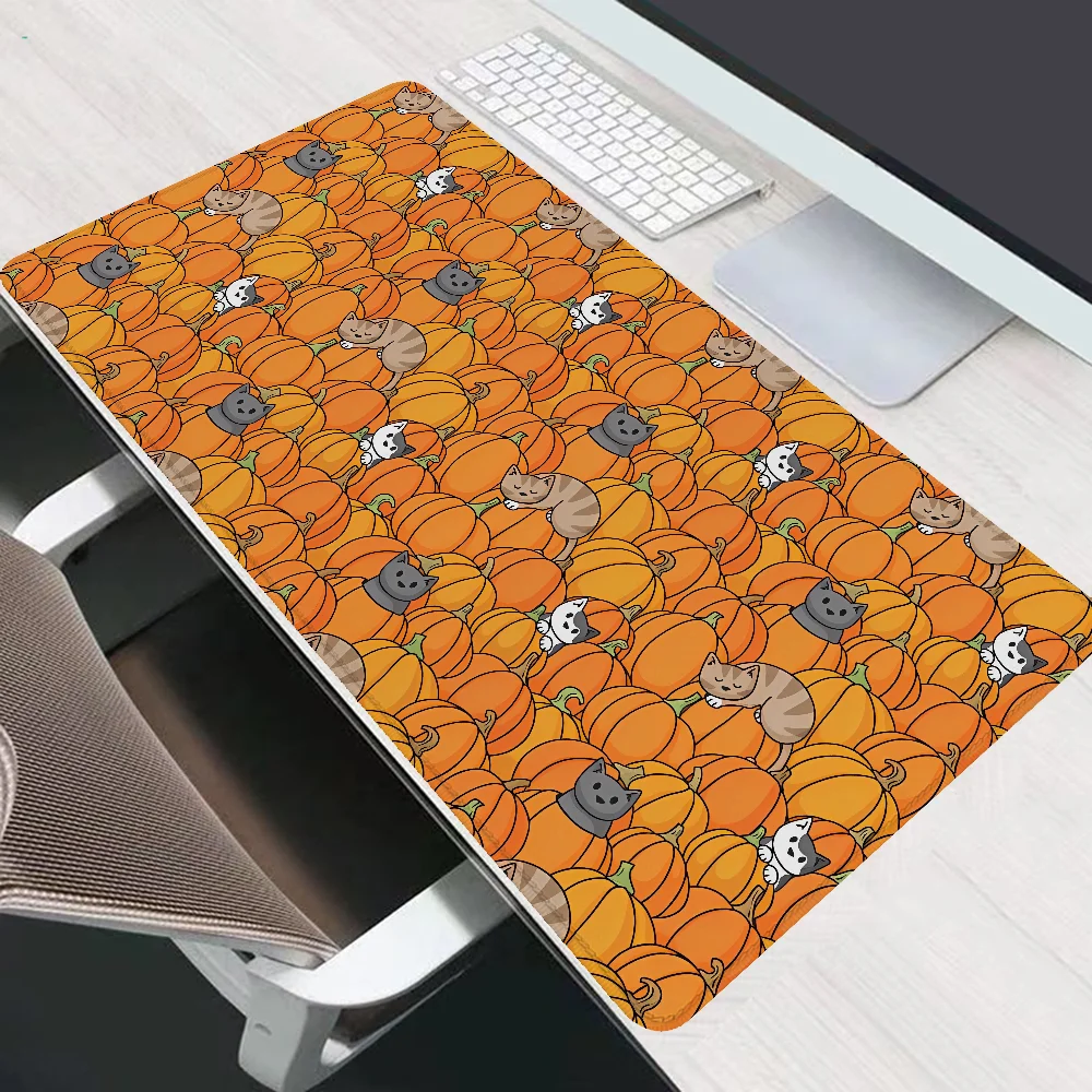 HALLOWEEN PUMPKIN CATS Mause Pad Gaming Mat Pc Gamer Desktops Mouse Mats Desk Accessories Office Mousepad Keyboard Extended Xxl