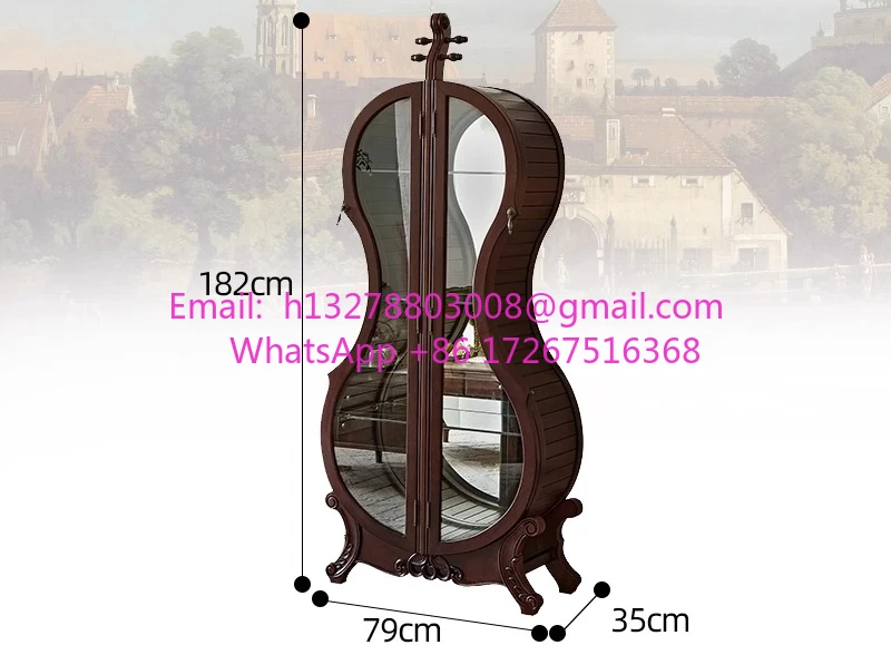 

Wall floor cabinet European glass wine cabinet Household retro dining side cabinet