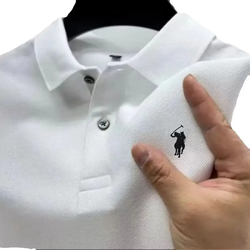 2026 Men's High-Quality Embroidered Logo Short-Sleeved Polo Shirt, Summer Fashion, Casual, Comfortable, Breathable T-Shirt Top