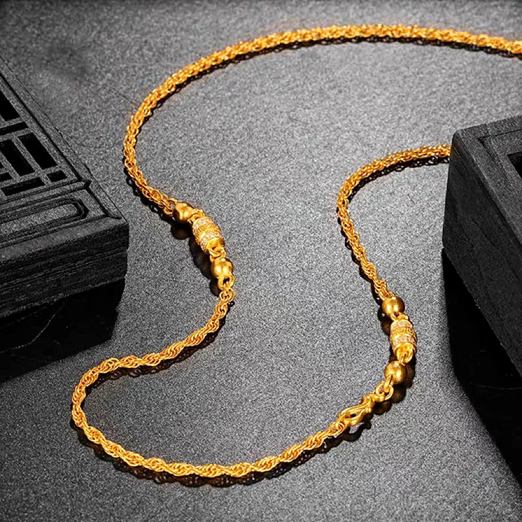 Luxury 24K 9999 Pure Gold real gold Women's Golden Shop Phoenix Twist Necklace