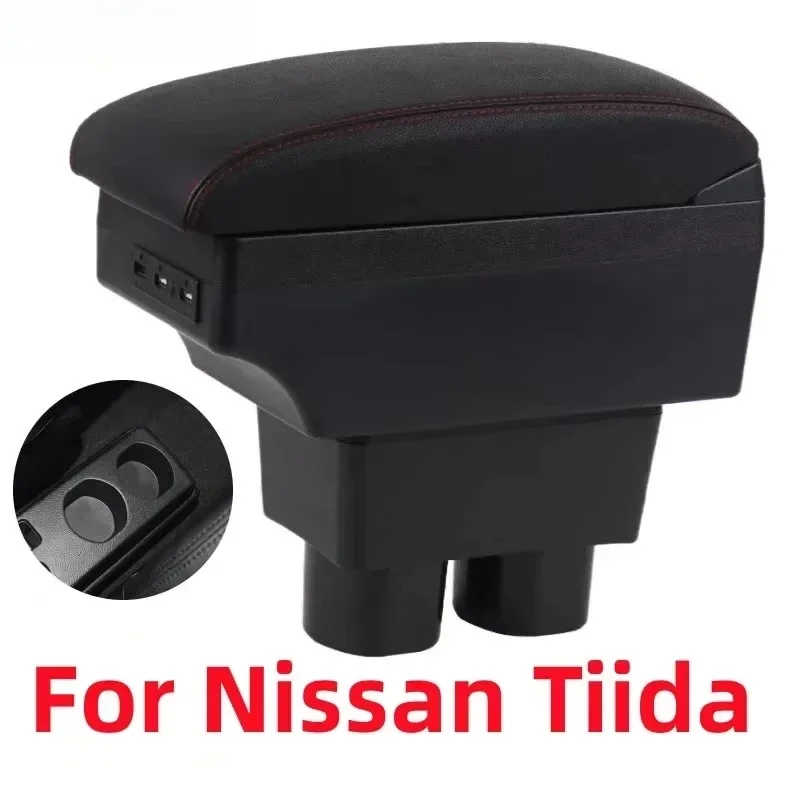 

New luxury For Nissan Sylphy Versa Tiida C11 Latio Car Armrest box Interior Storage Box Car Accessories