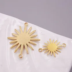 WZNB 10Pcs Raw Brass Celestial Sun Charms Pendant Connector for Jewelry Making Handmade Earrings Bracelet Necklace Diy Accessory