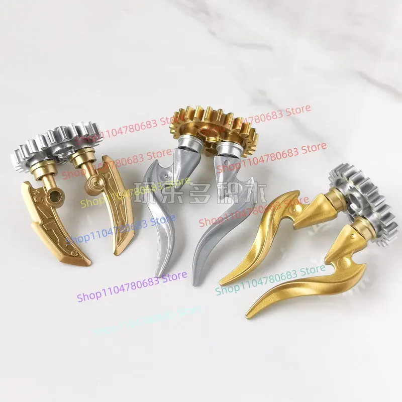 

MOC Building Blocks Mini Doll Accessories Flame Wave Serrated Machete Gear Assembly Splicing Collectible Ornaments Holiday Gifts