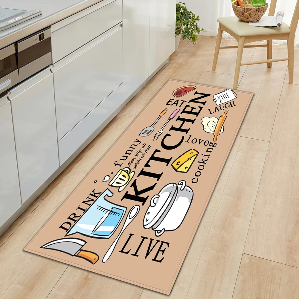 Modern Kitchen Floor Mat Living Room Bedroom Decor Carpet Home Hallway Entrance Doormat Balcony Bathroom Door Anti-Slip Foot Rug