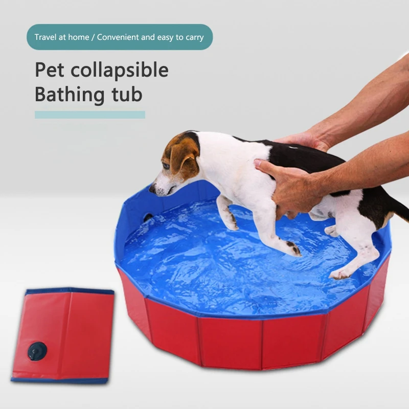 Foldable Pet Bath Pool for Small to Large Sized Dogs Outdoor PVC Swimming Pool Bathing Tub Kiddie Pool for Dogs Cats and Kids