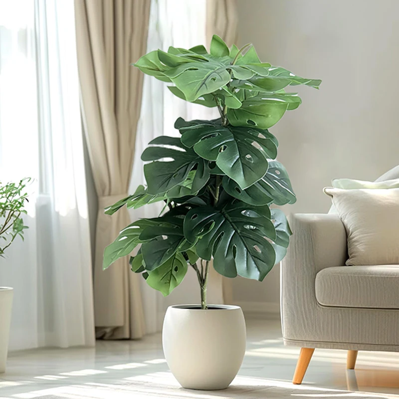 

70-150cm Artificial Monstera Tree Fake Palm Plants Plastic Turtle Leafs Tropical Landscape Plants For Home Garden Shop Decor