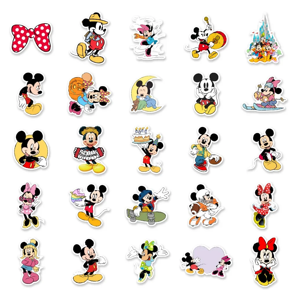 50pcs Cute Cartoon Anime Mickey Mouse Kids Waterproof Sticker