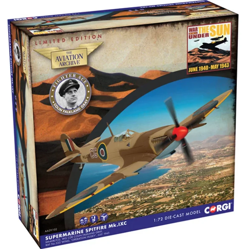 1/72 Scale Supermarine Spitfire Fighter MkIXc "Husky Operation" 1943 Die-cast Alloy Aircraft Model Collectible Decorative Item view 4