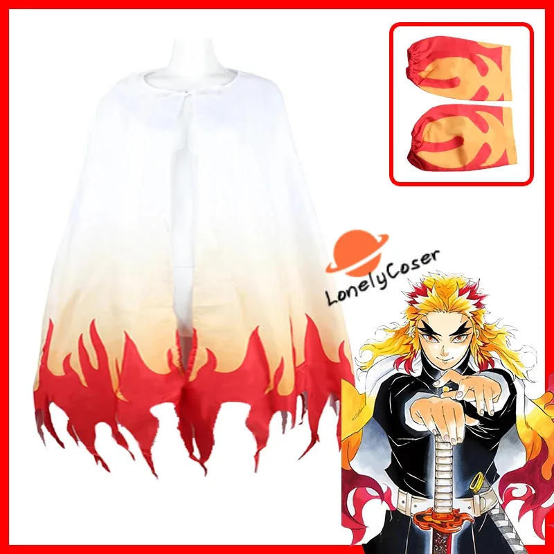 2025 Nuevo kimono de anime Rengoku para niños y adultos, uniforme Demon Slayer con polainas, capa de Kimetsu No Yaiba ★ ★ ★   hh