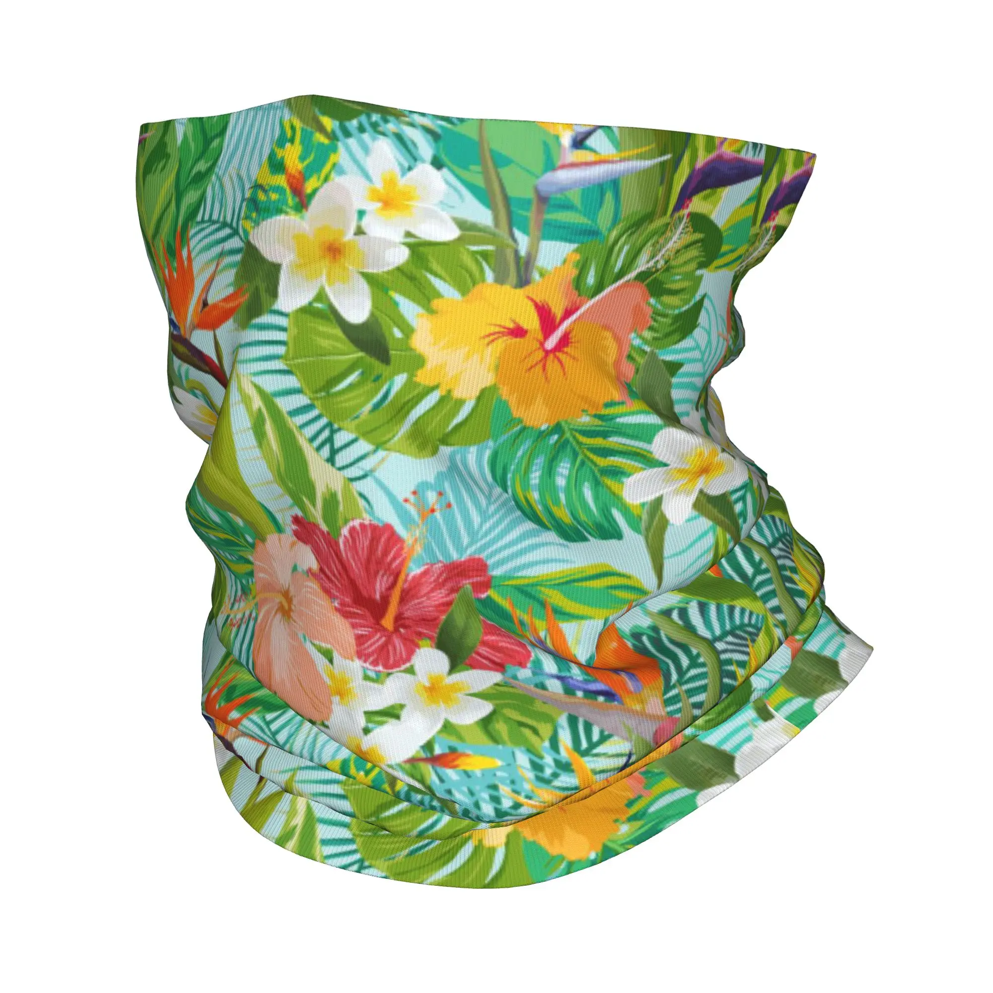 

Бандана с принтом тропических цветов и листьев, многофункциональная маска-шарф, повязка на голову, для езды на велосипеде, унисекс, для взрослых