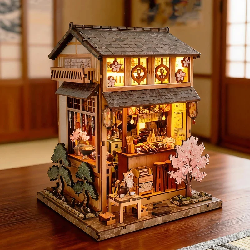 ouzey-restaurant-japonais-yakitori-kits-de-modeles-miniatures-en-bois-a-monter-soi-meme-maison-de-poupee-avec-meubles-et-lumieres-pour-cadeaux-d'anniversaire