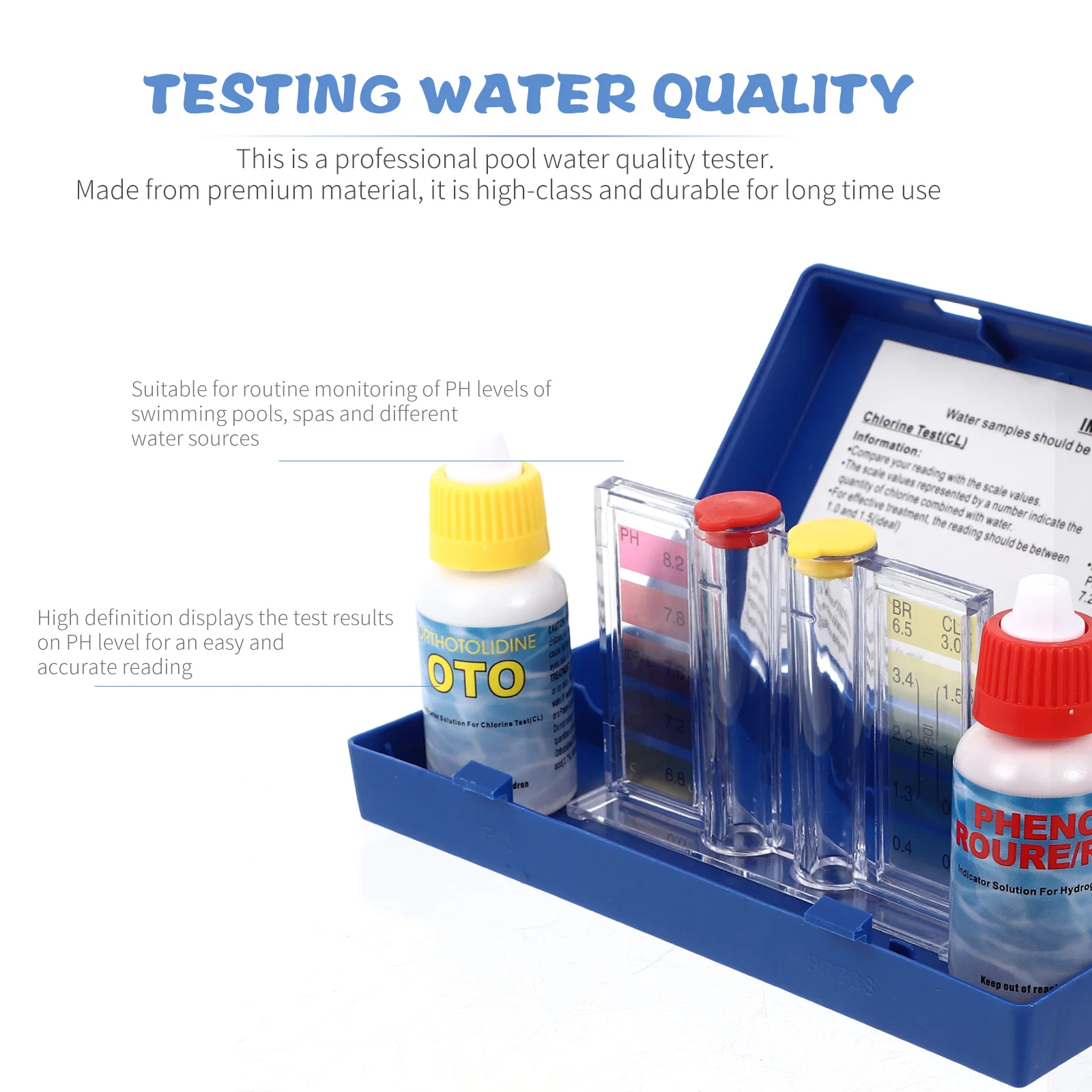 

1 set 1 Set Water Quality Tester Swimming Pool Ph Meter Ph Testing Tool Supplies For Water Quality Monitoring