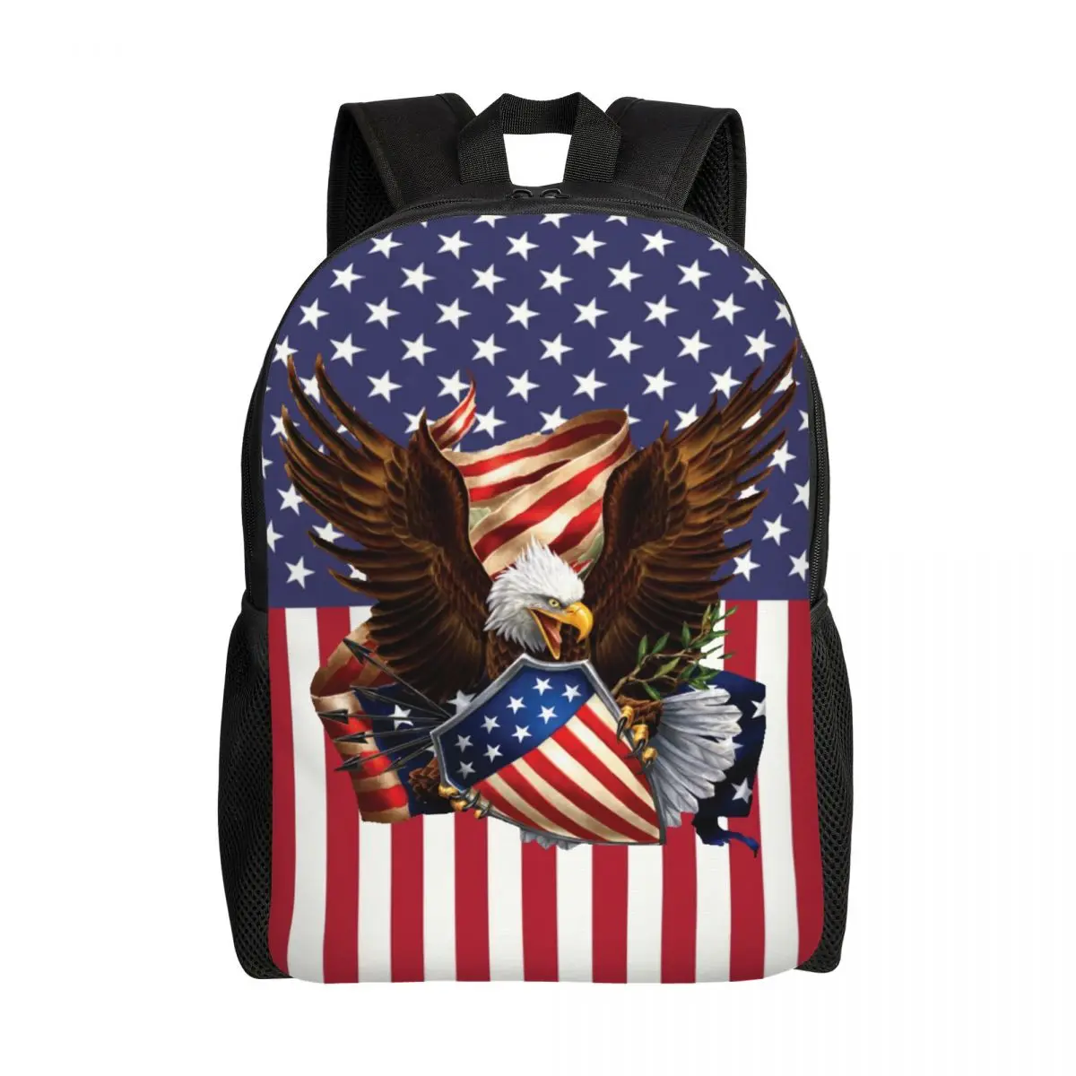 USA Eagle American Flag Laptop Backpack Men Women Fashion Bookbag for College School Students Bags