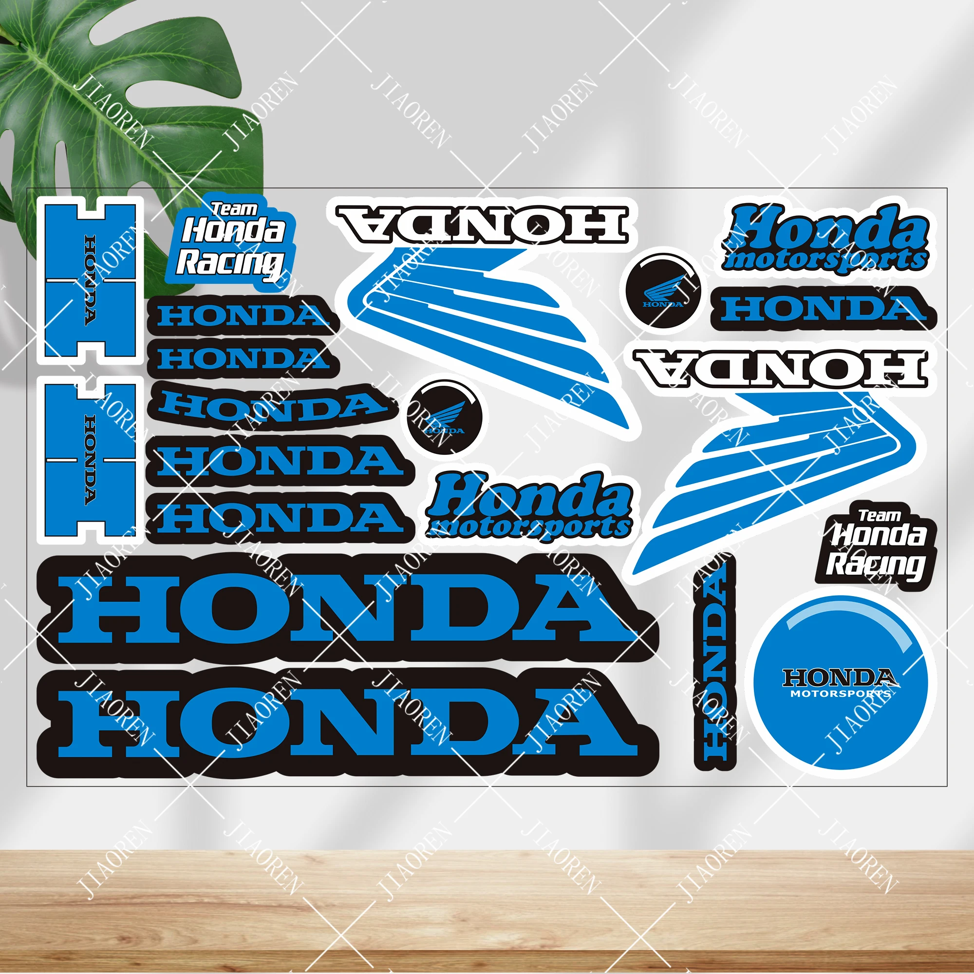 

Светоотражающие синие наклейки Honda, наклейки на мотоцикл, логотип крыла