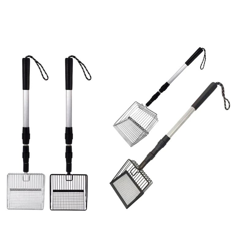 Practical Cats Litter Sifting Litter Scooper With Telescopic Handle Efficient Cleaning Tool Sifting Shovel for Chicken Coops