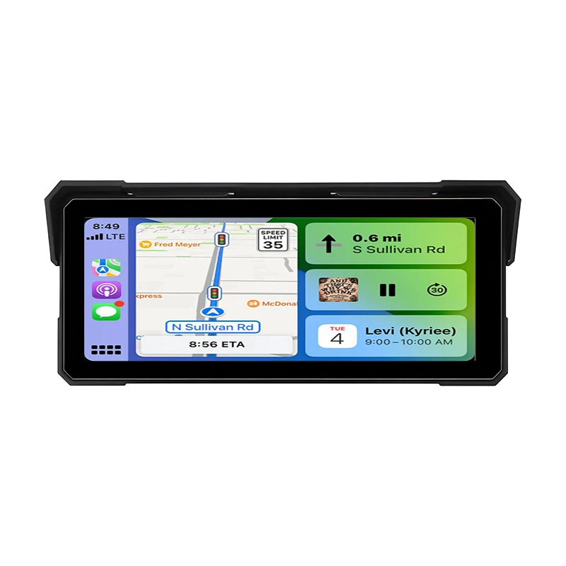 Junsun 8,1 Zoll Dual 2K Motorrad-DVR Carplay Android Auto Dashboard GPS-Navigationsdisplay IPX7 Wasserdichte Dashcam Tragbarer Digitaler Touchscreen-Monitor Moto BT
