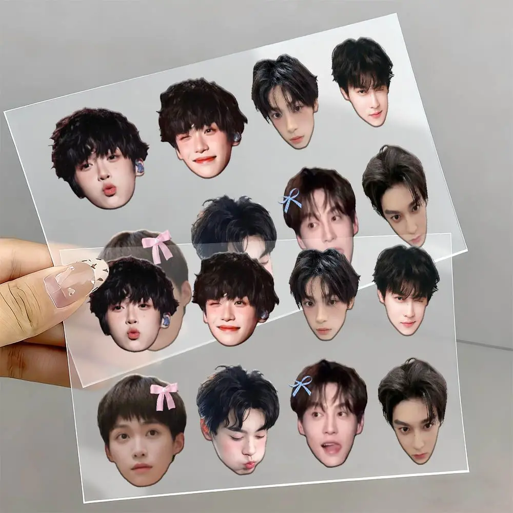 8 Stickers/sheet Q Version Tian Xuning Zi Yu Cp Cute Cartoon Transfer Decorative Graffiti Stickers Crystal Stickers Waterproof
