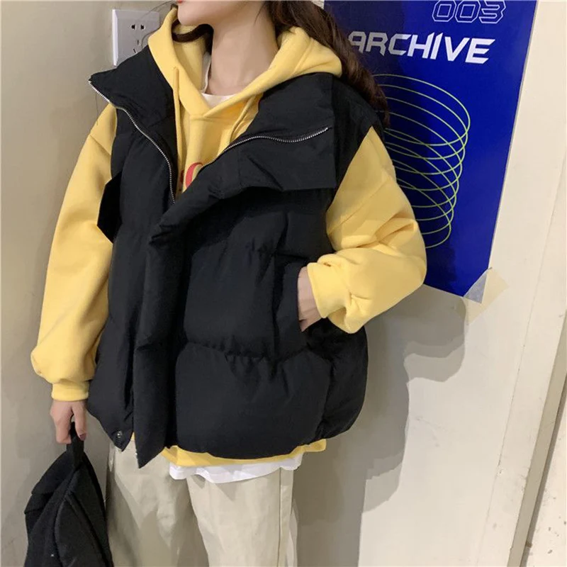 

Vests Waistcoats Thick Womens Waistcoat Buttons Autumn Tweed Notched Three-Button Detachable Academia Layered School Preppy Sexy