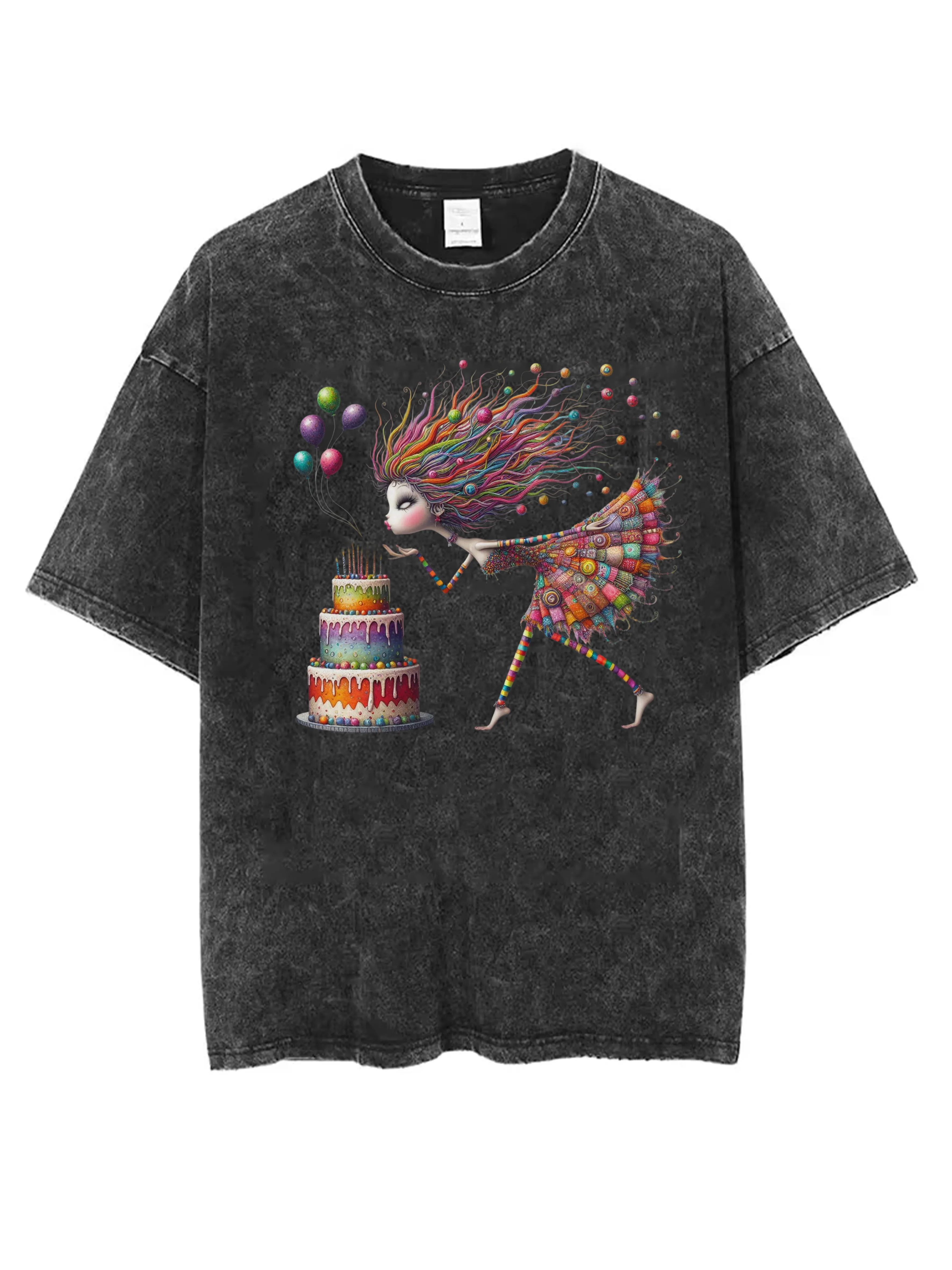 تي شيرت أسود مغسول برقبة دائرية للرجال والنساء، فضفاض ومريح، طباعة الهالوين، ملابس شتوية الأكثر مبيعًا، تصميم مطبوع غير رسمي