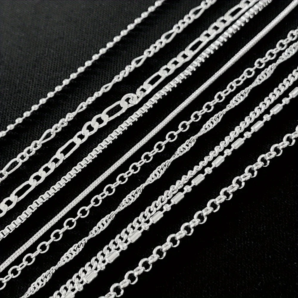 3PCS Jewelry Chains Necklace with Lobster Clasps Fit Men Women Pendant 18/20/24/30 Inch
