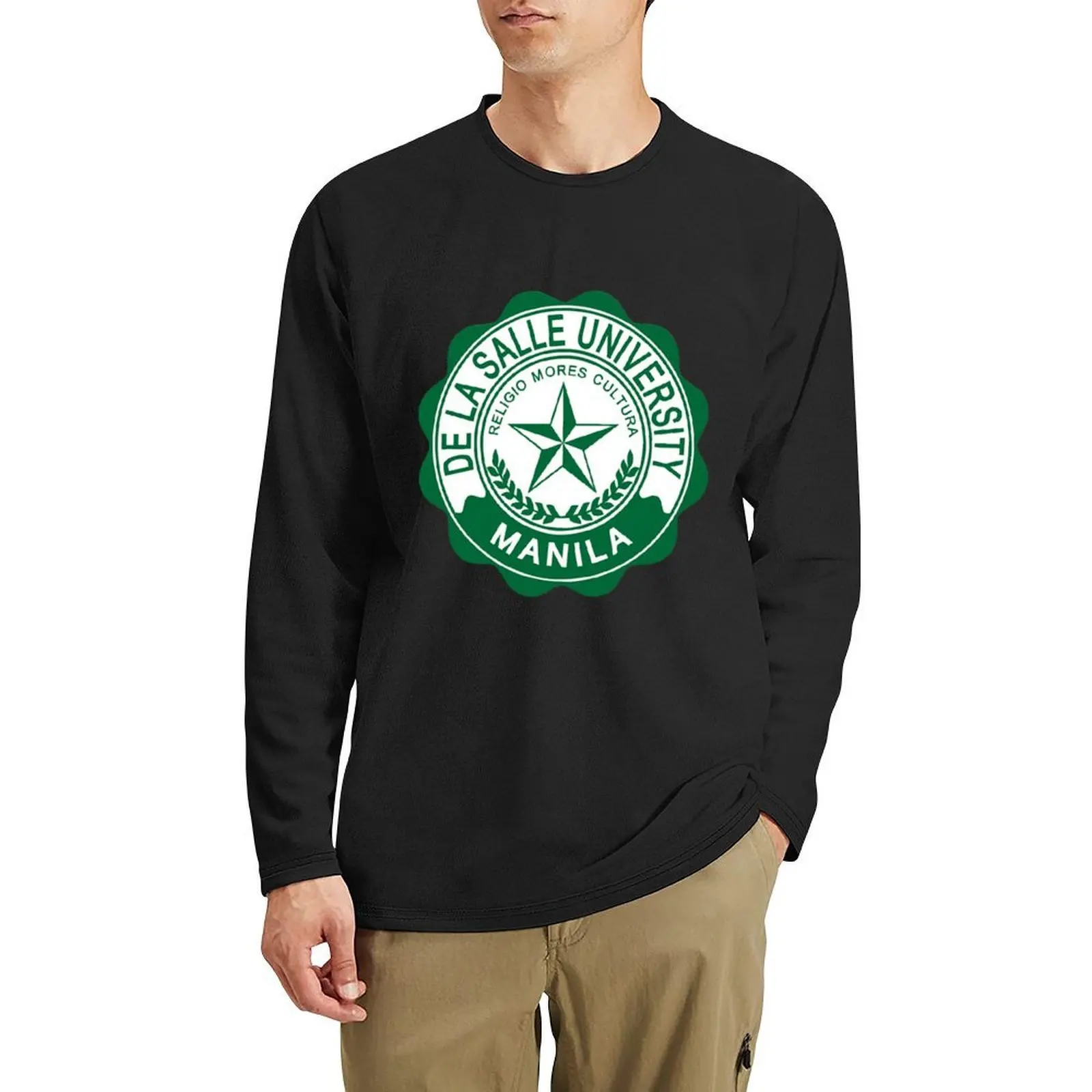 Длинная футболка университета Manila De La Salle, одежда в стиле аниме, футболка с принтом животных, рубашка для мальчиков и мужчин, тренировочная рубашка