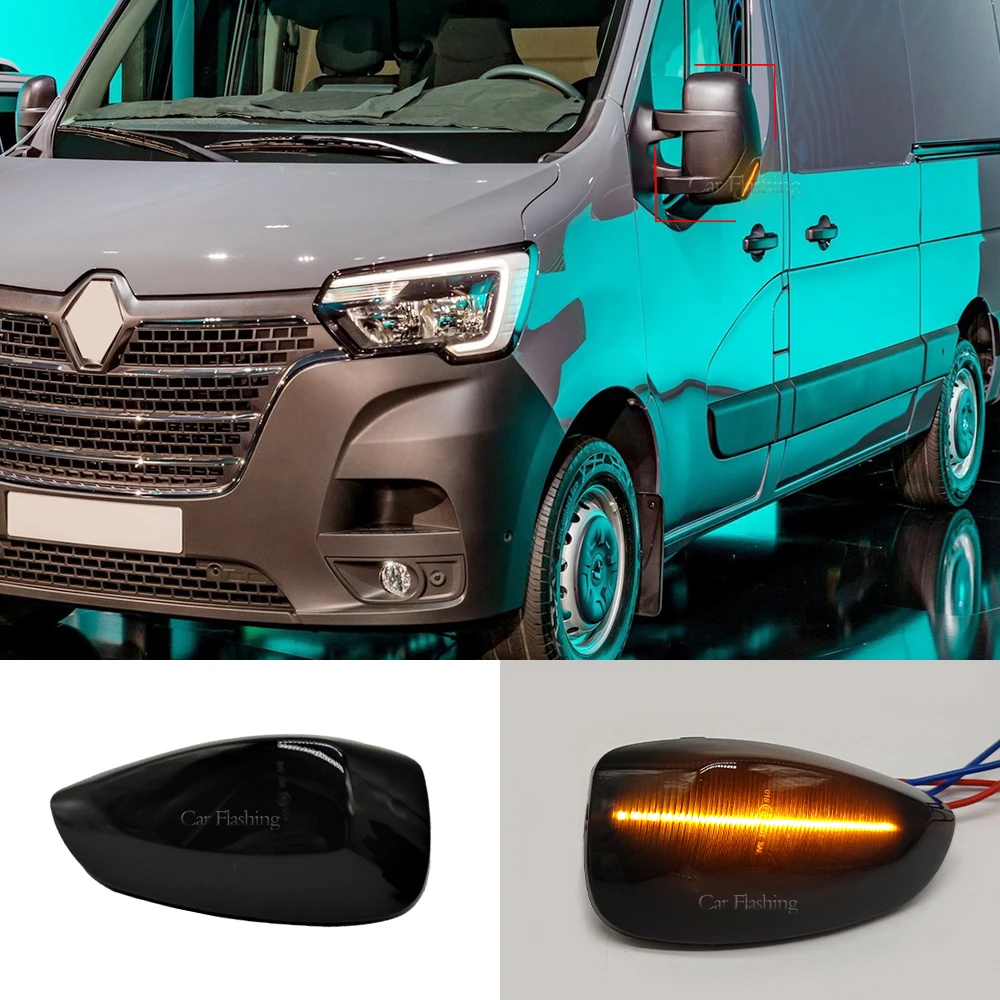 Car Side Wing Mirror Lamp Dynamic LED Turn Siganl Light For Renault Master Vauxhall Opel Movano Nissan NV400 2010-2023