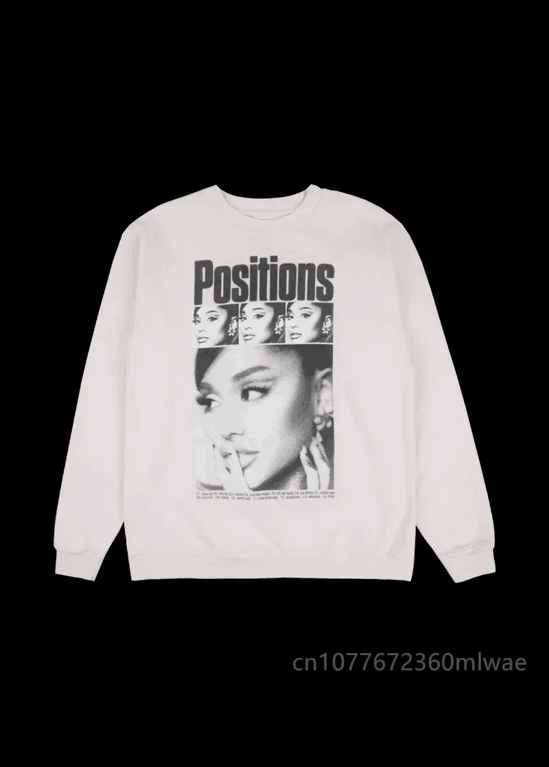 Ariana Grande Positions Sweatshirt Women Printed O-neck Gothic Streetwear Harajuku 2023 New men Clothes Long Sleeve Hoodies Coat