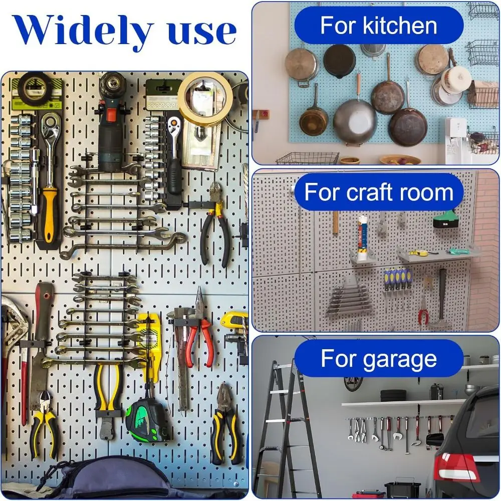 5pcs Portable Wall Mount Pegboard Shelf Hooks Heavy Duty Rust-proof Pegboard Organizer Coating Peg Board Brackets Garage