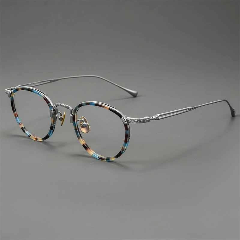 

Ultra-light Titanium Round Myopia Handmade Glasses E-046S Small Retro Frame for Men Prescription Women Anti Blue Light Eyewear
